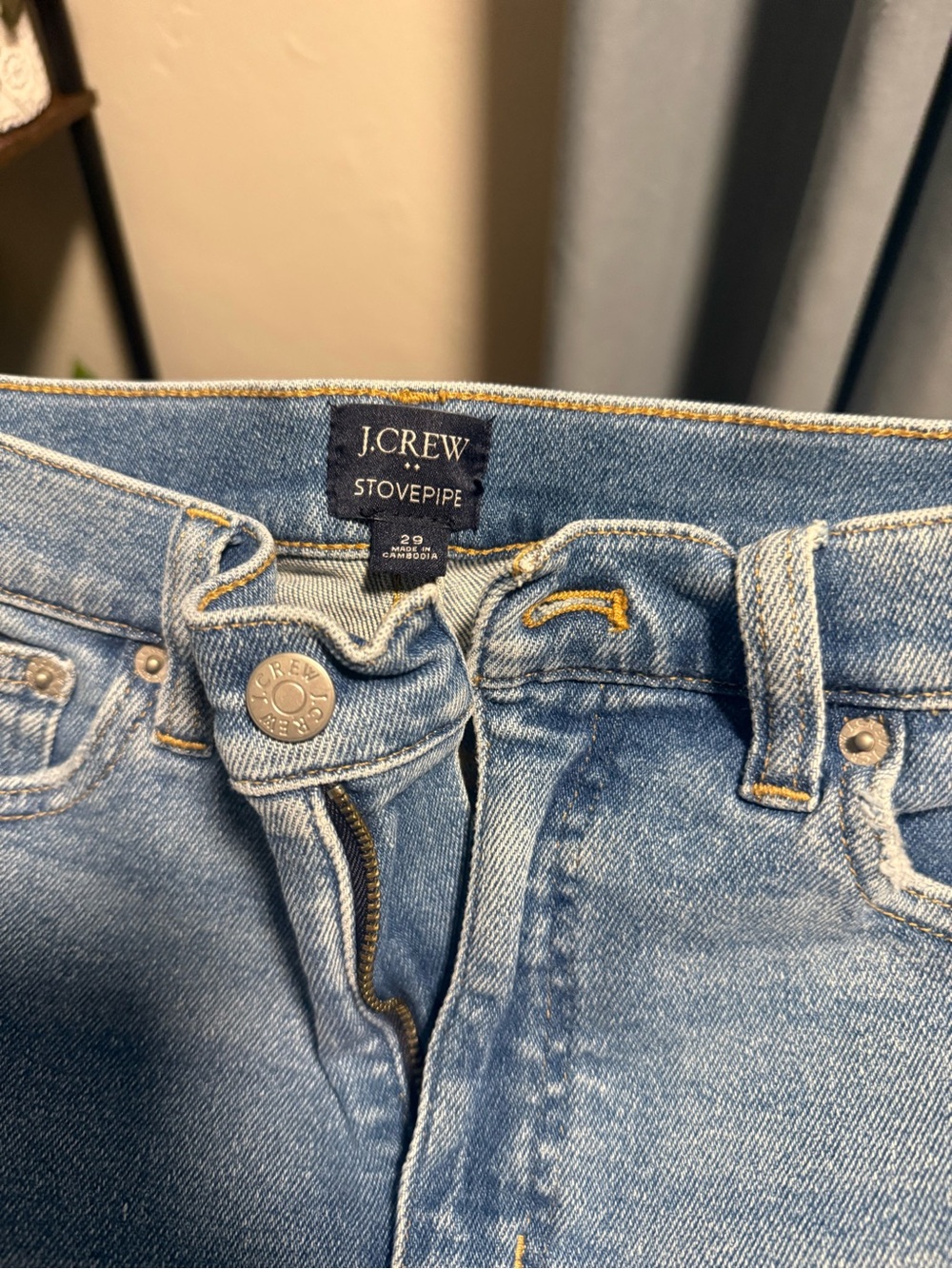 J. Crew Stovepipe Jeans in Light Blue Denim